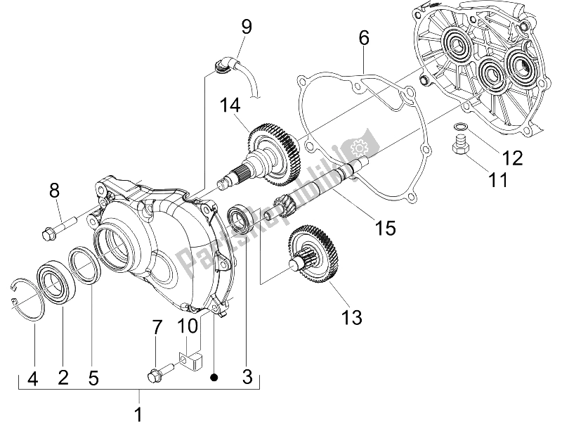 Toutes les pièces pour le Unité De Réduction du Vespa Granturismo 200 L UK 2005