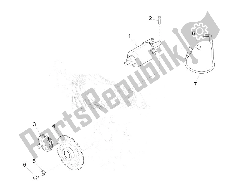 Tutte le parti per il Stater - Avviamento Elettrico del Vespa Vespa GTS 300 IE ABS E4 EU 2016