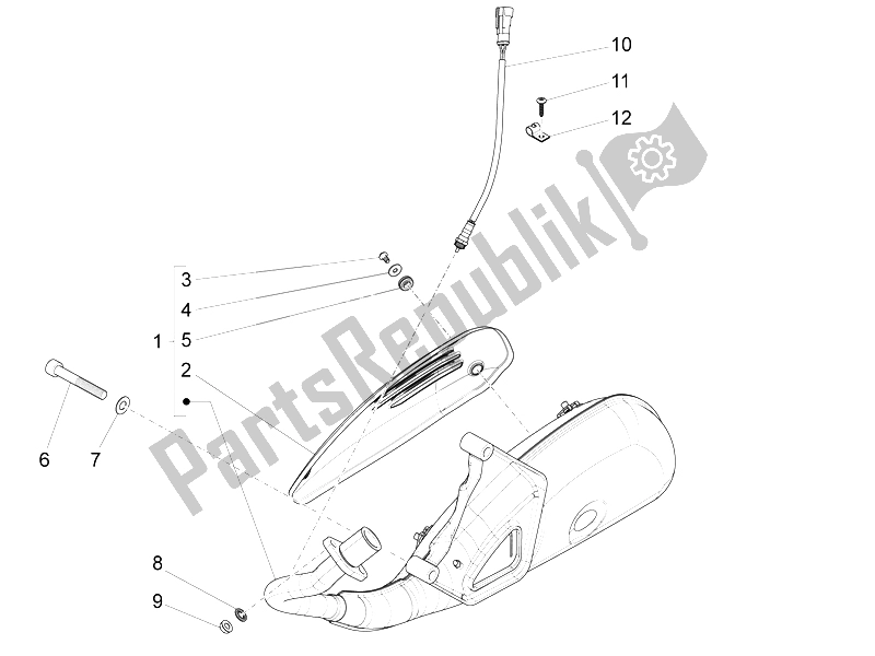 Tutte le parti per il Silenziatore del Vespa S 150 4T 3V IE Vietnam 2012