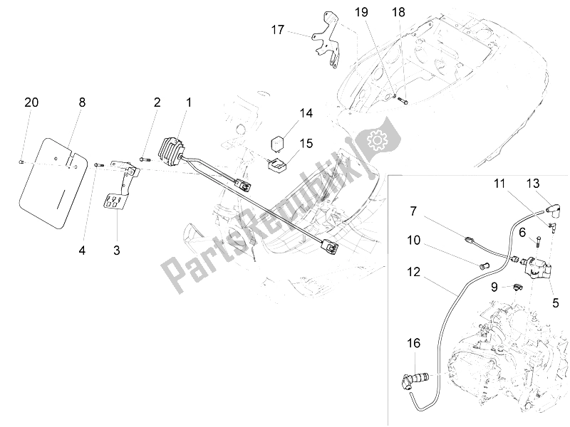 Toutes les pièces pour le Régulateurs De Tension - Unités De Commande électronique (ecu) - H. T. Bobine du Vespa S 125 4T 3V E3 IE Vietnam 2012