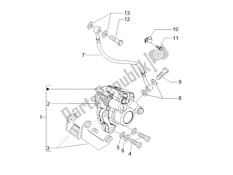 Toutes les pièces pour le Tuyaux De Freins - étriers du Vespa LX 125 4T E3 2009