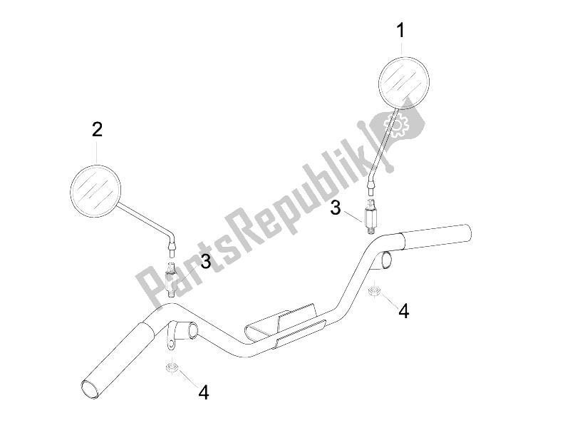 Todas las partes para Espejo / S De Conducción de Vespa LX 50 2T E2 Touring 30 KMH 2010