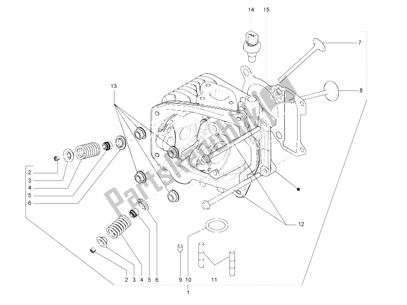 Toutes les pièces pour le Unité De Tête - Valve du Vespa S 150 4T IE College USA 2009