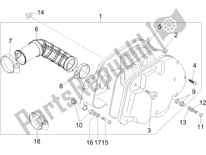 Toutes les pièces pour le Filtre à Air du Vespa Granturismo 200 L UK 2005