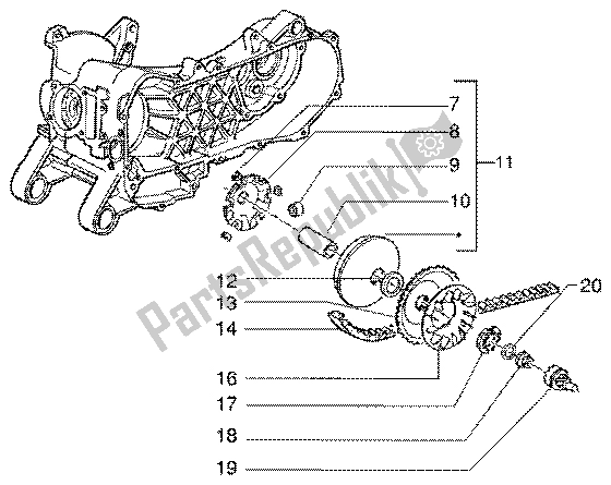 Toutes les pièces pour le Poulie Motrice du Vespa ET4 50 2002