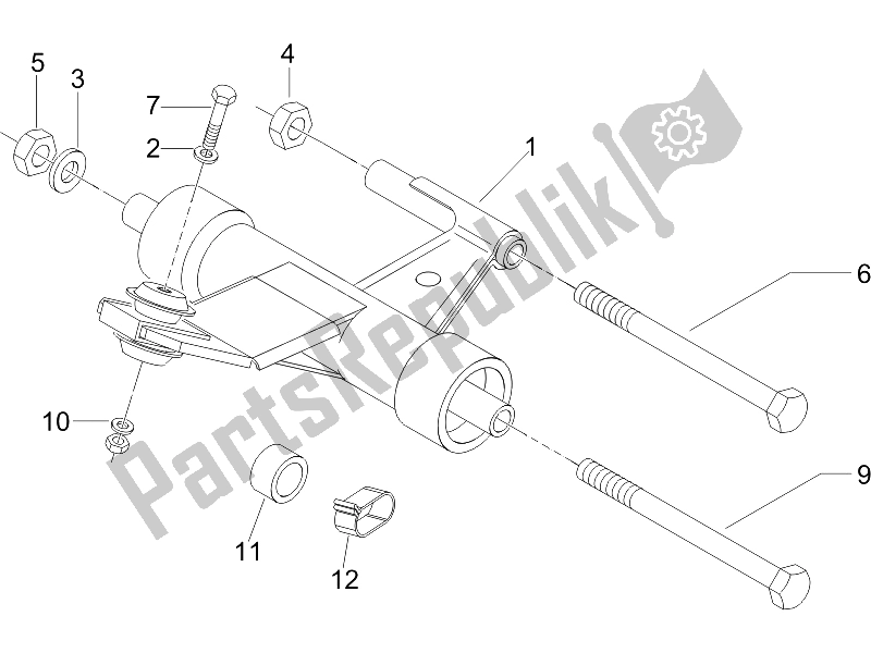 Toutes les pièces pour le Bras Oscillant du Vespa LX 150 4T IE E3 2009