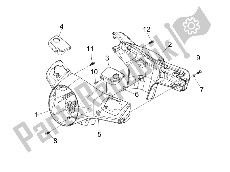 Tutte le parti per il Coperture Per Manubri del Vespa GTS 125 4T E3 2007