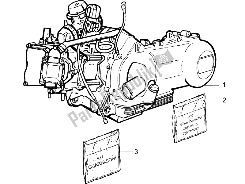 Toutes les pièces pour le Moteur, Assemblage du Vespa LXV 125 4T E3 2006