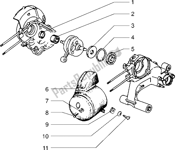 Todas las partes para Cojinetes Principales De La Campana De Enfriamiento de Vespa PX 200 E 1985