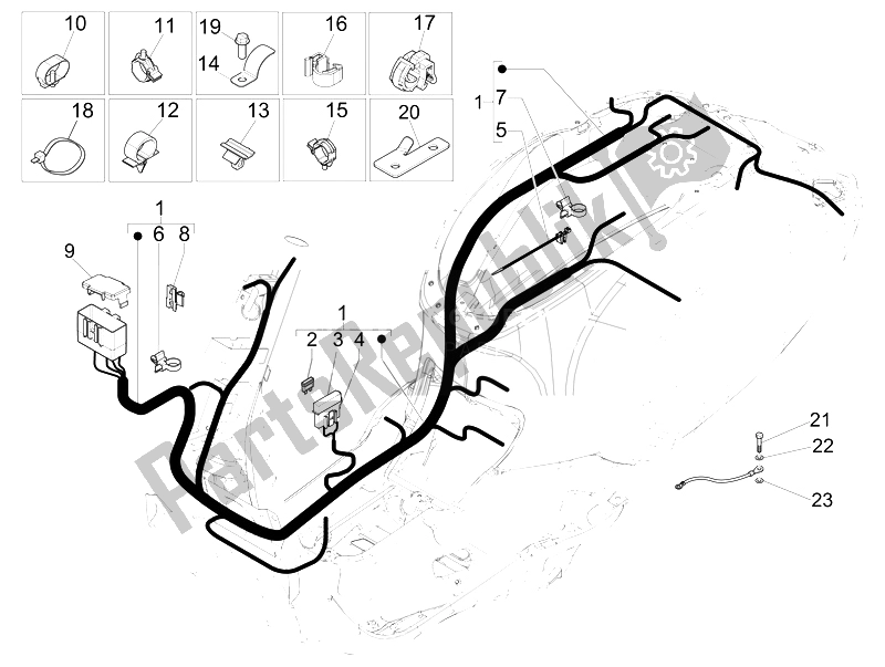 Toutes les pièces pour le Faisceau De Câbles Principal du Vespa Sprint 50 4T 2V 25 KMH B NL 2014