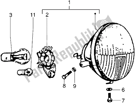 All parts for the Optical Unit of the Vespa PX 125 E 1992