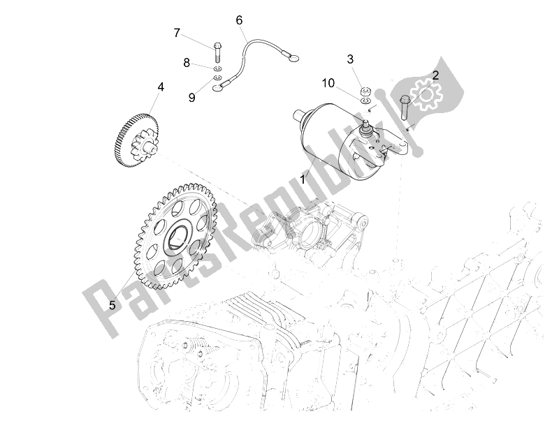 Toutes les pièces pour le Stater - Démarreur électrique du Vespa Sprint 125 4T 3V IE Vietnam 2014
