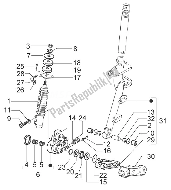 Toutes les pièces pour le Frein à Disque De Colonne De Direction du Vespa Granturismo 200 L 2003