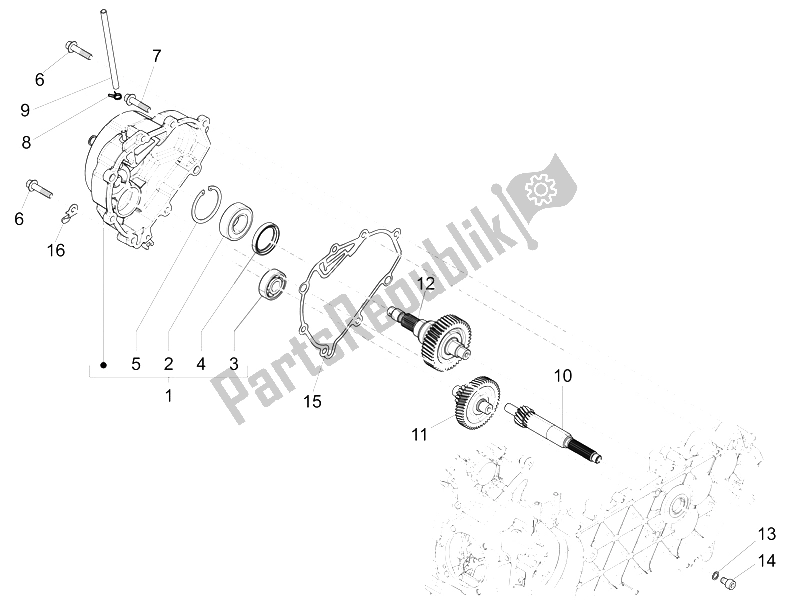 Todas las partes para Unidad De Reducción de Vespa 946 125 2015