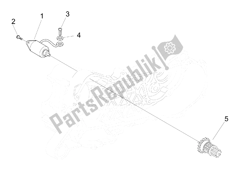 All parts for the Stater - Electric Starter of the Vespa LX 125 4T 2V IE E3 Taiwan 2011