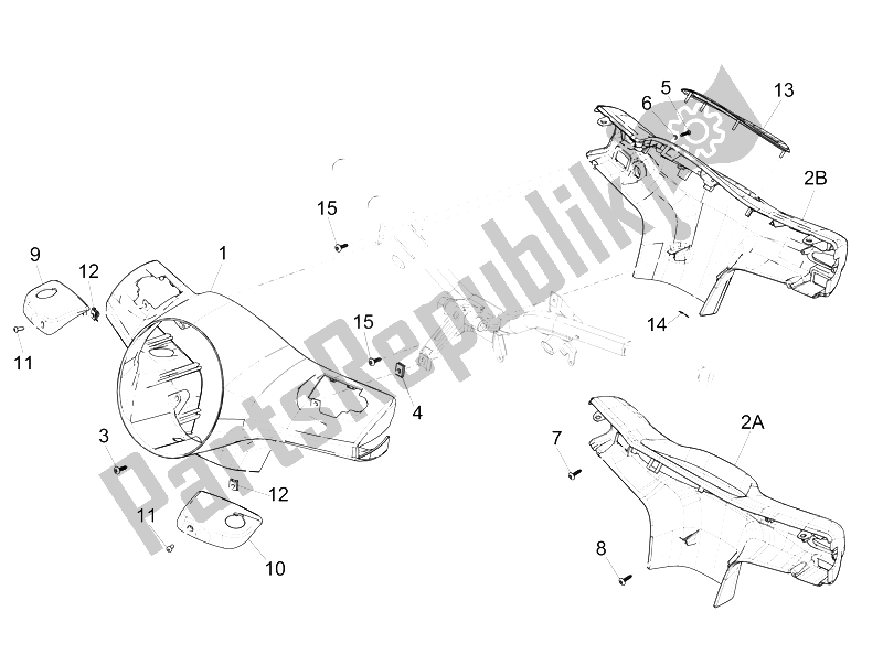 Toutes les pièces pour le Couvertures De Guidon du Vespa GTS 300 IE 2012