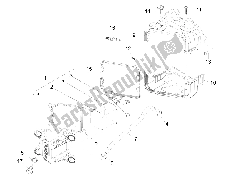 Toutes les pièces pour le Le Couvre-culasse du Vespa Vespa Sprint 50 4T 4V EU 2014