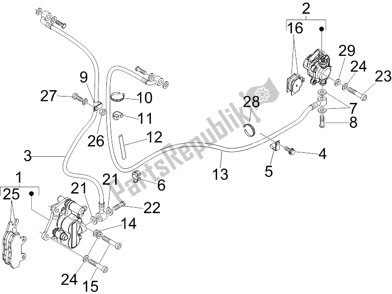 Toutes les pièces pour le Tuyaux De Freins - étriers du Vespa GTV 250 IE 2006