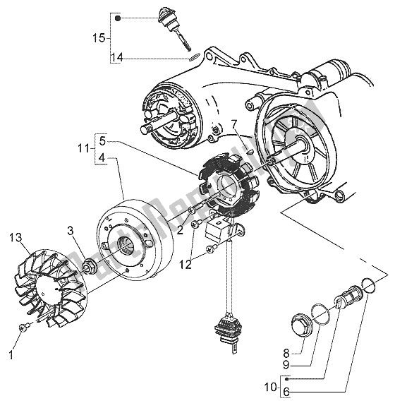 Toutes les pièces pour le Volant Magnéto du Vespa LX 50 4T 2005