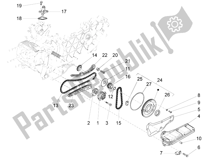 Toutes les pièces pour le La Pompe à Huile du Vespa Sprint 125 4T 3V IE Vietnam 2014