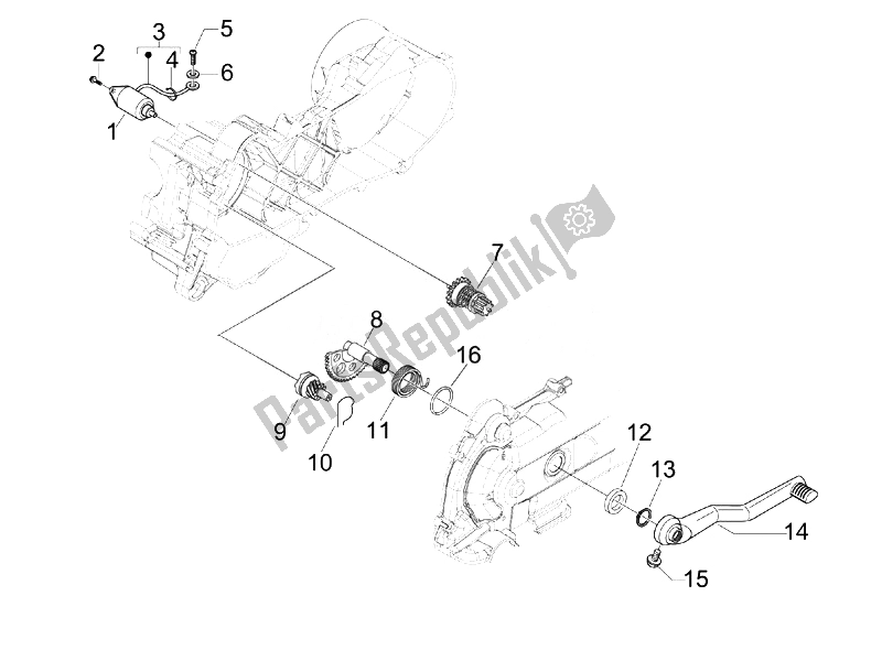 Tutte le parti per il Stater - Avviamento Elettrico del Vespa Vespa Primavera 50 4T 4V USA Canada 2014