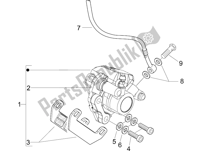 All parts for the Brakes Pipes - Calipers of the Vespa LX 50 4T 2V 25 KMH Touring NL 2011