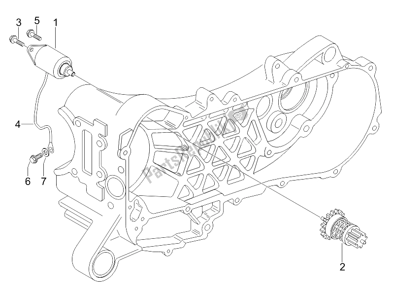 Toutes les pièces pour le Stater - Démarreur électrique du Vespa GTV 125 4T E3 UK 2006