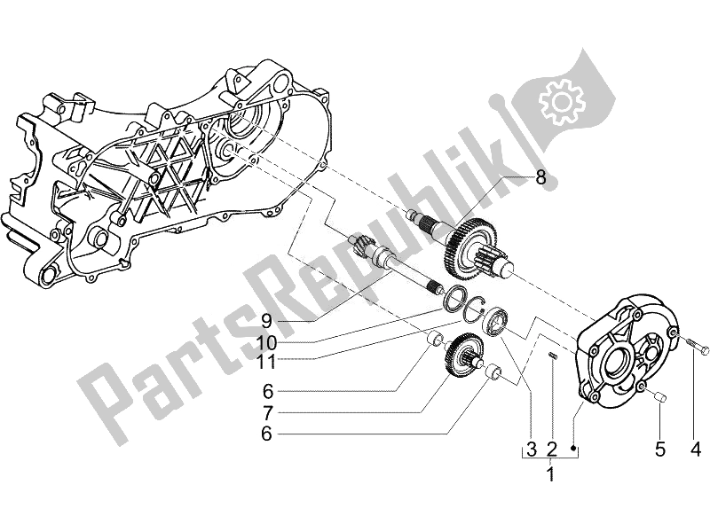 Toutes les pièces pour le Unité De Réduction du Vespa Vespa Sprint 50 2T EU 2014