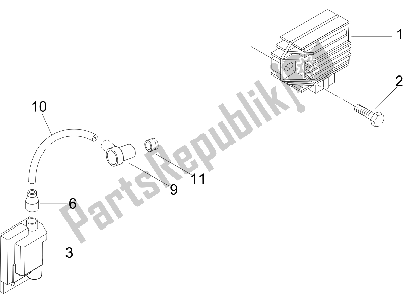 All parts for the Voltage Regulators - Electronic Control Units (ecu) - H. T. Coil of the Vespa S 50 4T 2V 25 KMH NL 2010