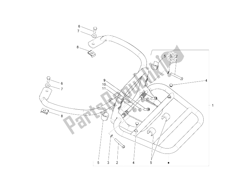 Toutes les pièces pour le Porte-bagages Arrière du Vespa LXV 50 4T 25 KMH 2012