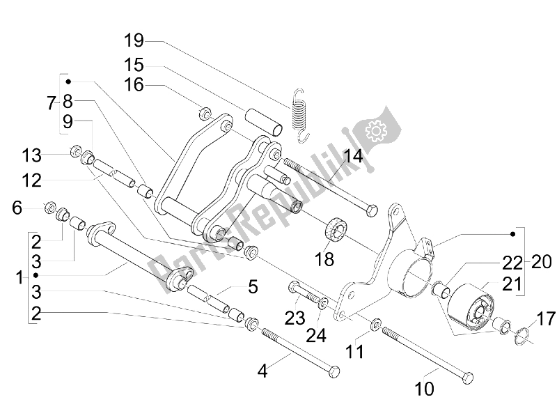 Todas las partes para Brazo Oscilante de Vespa GTS 300 IE Super USA 2009