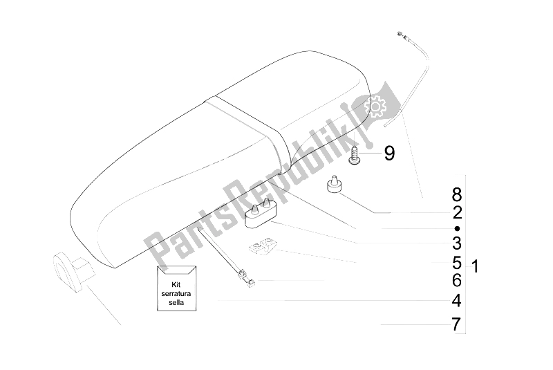 Alle onderdelen voor de Zadel / Stoelen van de Vespa LX 150 4T IE E3 2009