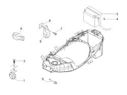 interruttori del telecomando - batteria - avvisatore acustico