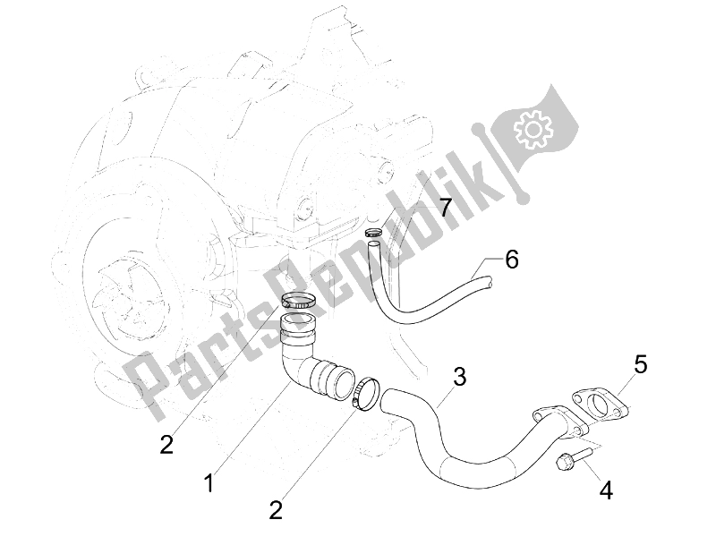 All parts for the Secondary Air Box of the Vespa Granturismo 125 L E3 2006