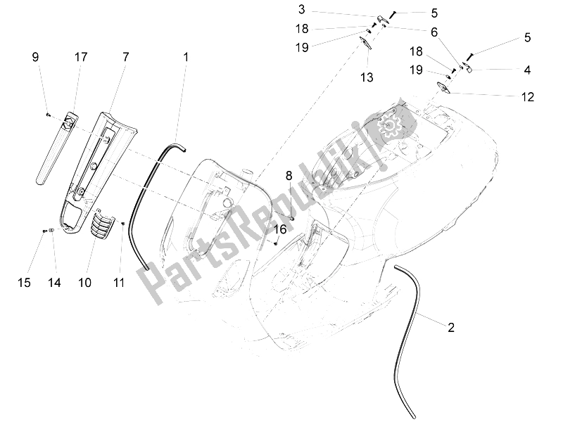 Toutes les pièces pour le Bouclier Avant du Vespa S 125 4T 3V IE 2012