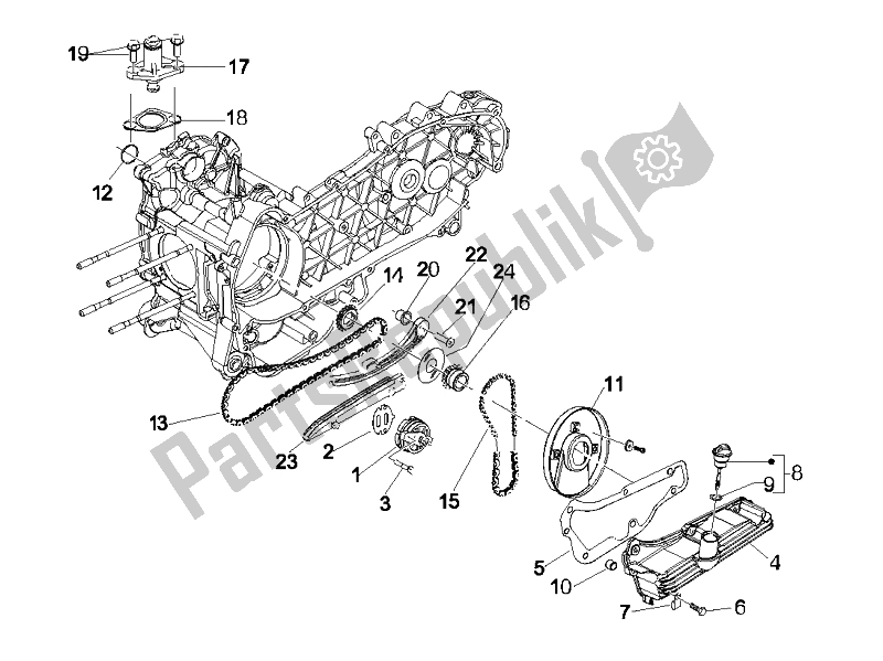 Toutes les pièces pour le La Pompe à Huile du Vespa LX 125 4T E3 2009