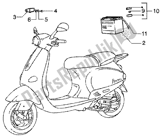 All parts for the Electrical Device (3) of the Vespa ET4 150 Leader 2000