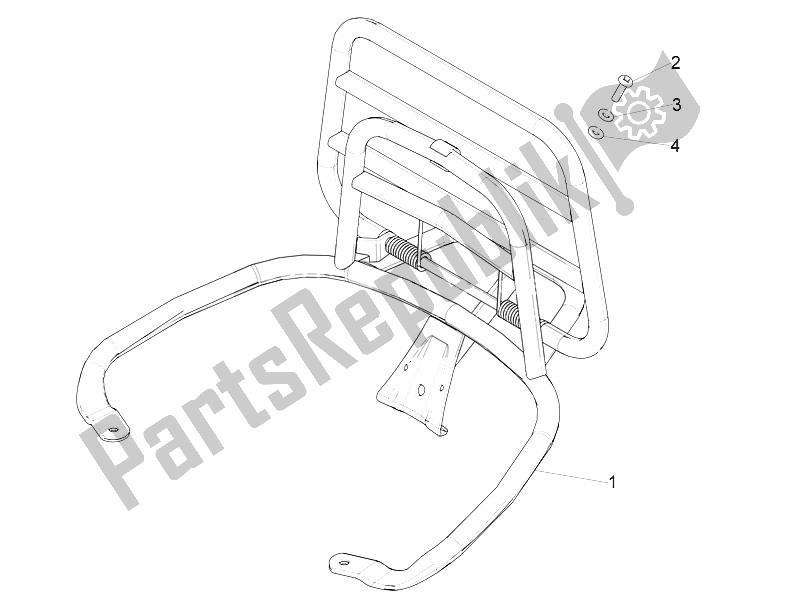 Tutte le parti per il Portapacchi Posteriore del Vespa Vespa Primavera 125 4T 3V Iget ABS EU 2016