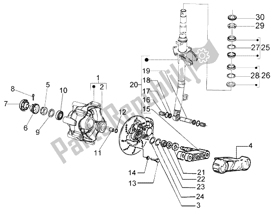 Toutes les pièces pour le Frein à Disque De Colonne De Direction du Vespa LX 150 2005