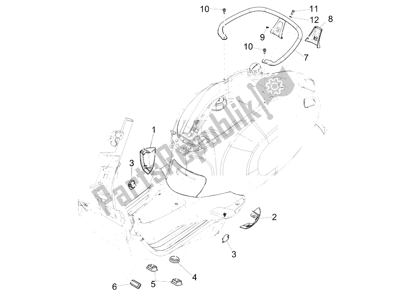 Toutes les pièces pour le Couvercle Latéral - Spoiler du Vespa Vespa Primavera 50 4T 2V 25 KMH EU 2014