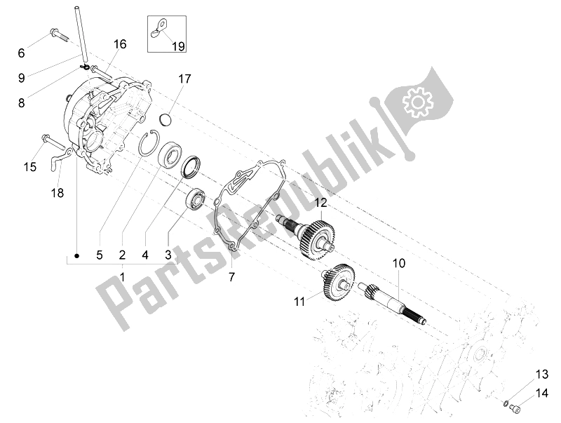 Todas las partes para Unidad De Reducción de Vespa Vespa 125 4T 3V IE Primavera EU 2014