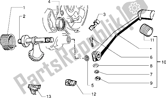 Toutes les pièces pour le Levier De Démarrage du Vespa PX 200 E 1985