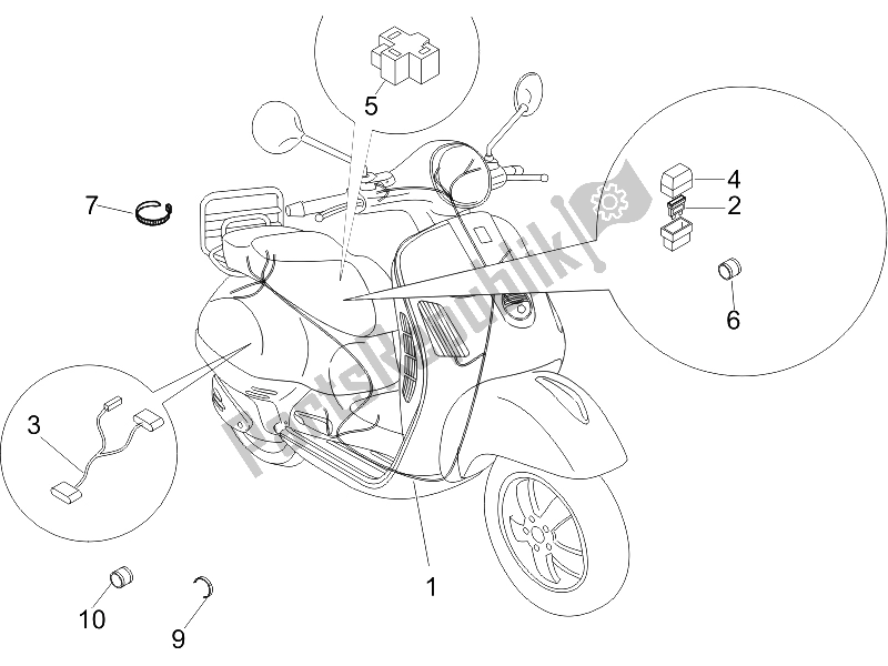 Alle onderdelen voor de Hoofdkabelboom van de Vespa LX 150 4T 2006