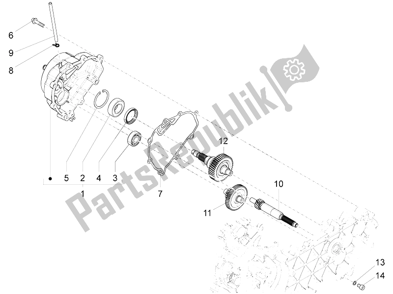 Todas las partes para Unidad De Reducción de Vespa LX 125 4T 3V IE 2012
