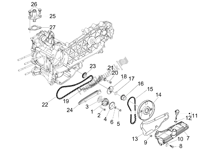 Toutes les pièces pour le La Pompe à Huile du Vespa GTS 300 IE 2012