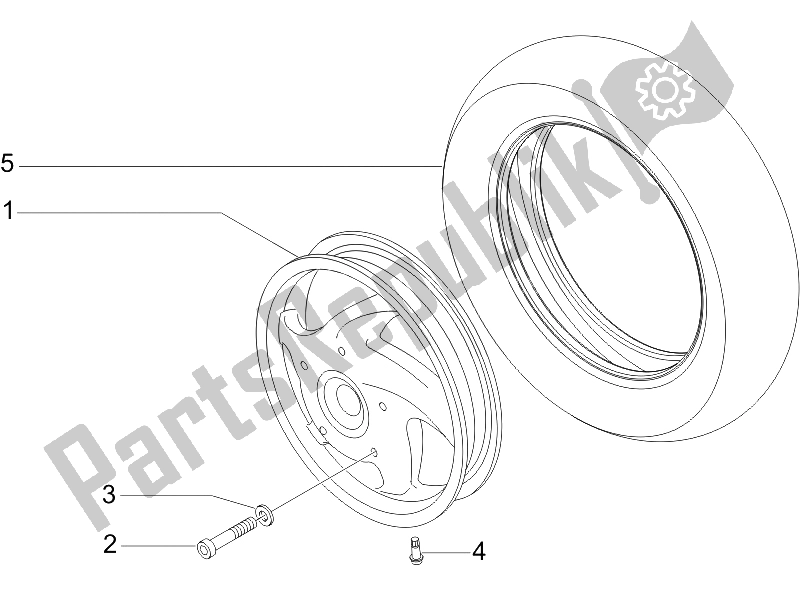 Toutes les pièces pour le Roue Avant du Vespa LX 150 4T E3 2009