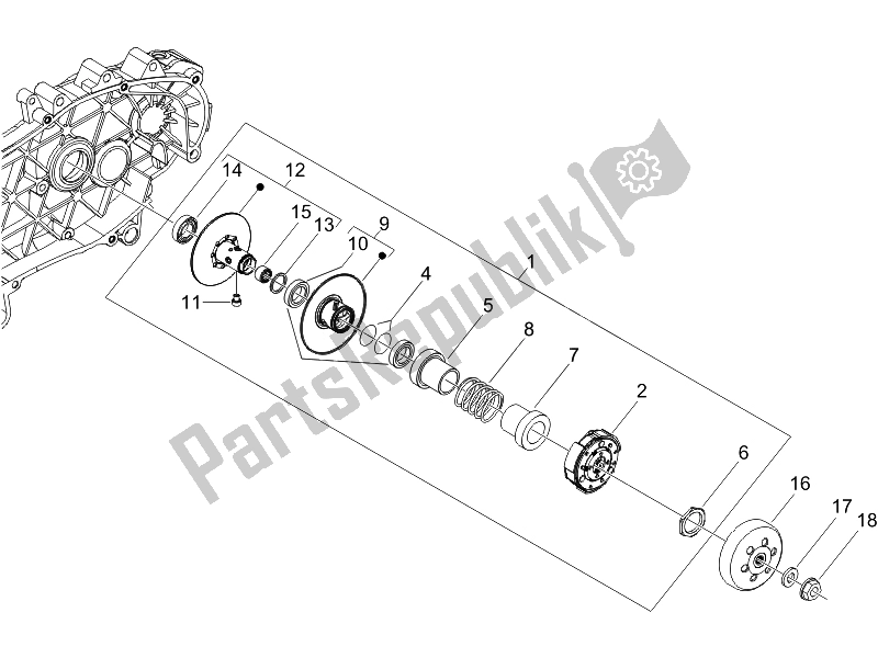 Toutes les pièces pour le Poulie Menée du Vespa LX 150 4T USA 2007