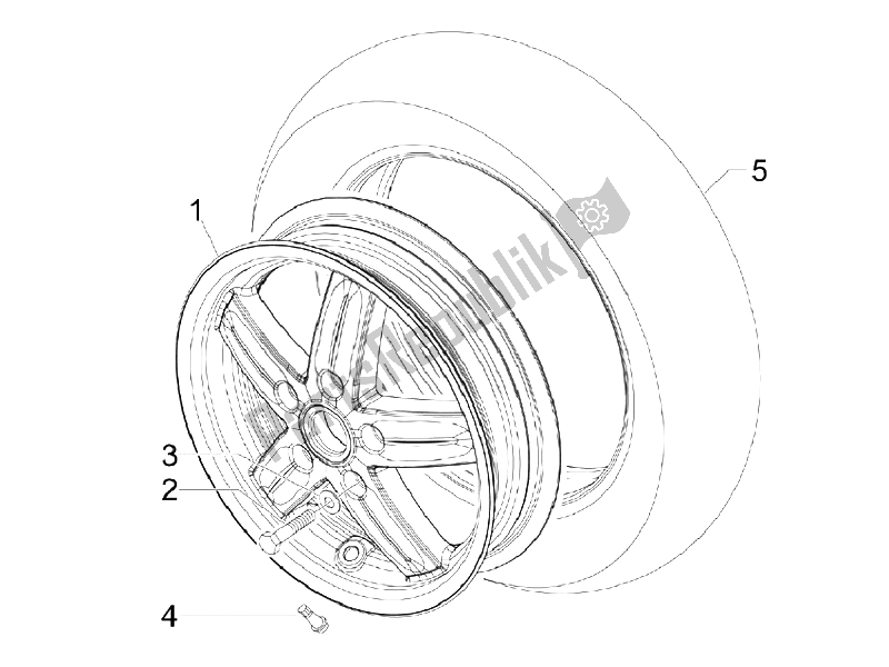 All parts for the Front Wheel of the Vespa S 125 4T IE E3 Vietnam 2011