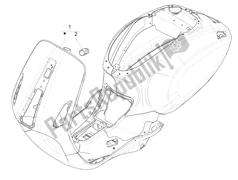 Tutte le parti per il Telaio / Carrozzeria del Vespa Vespa Primavera 125 4T 3V Iget ABS EU 2016