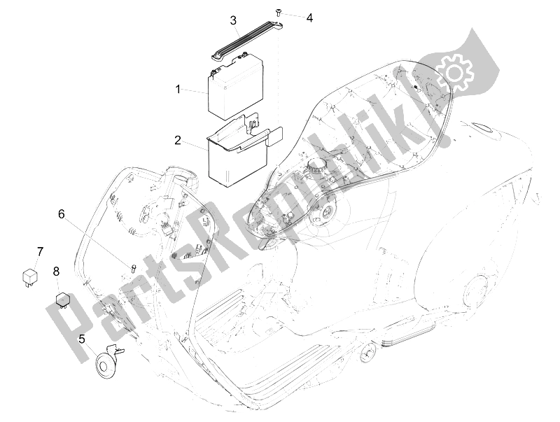 Toutes les pièces pour le Télécommandes - Batterie - Klaxon du Vespa Vespa 946 150 4T 3V ABS Armani Asia 2015